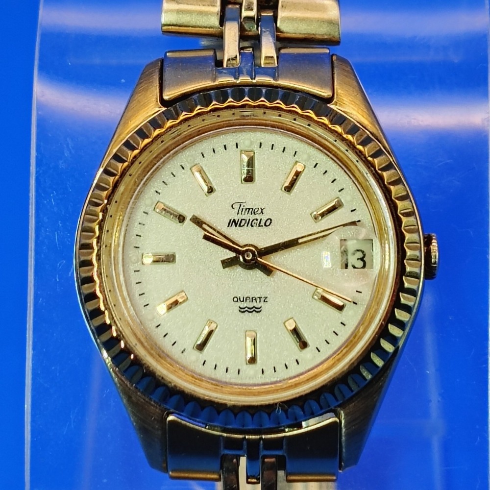 Vintage 1994 Timex Indiglo Presidential Date 31mm Women's Quartz Watch Restored